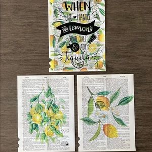 When Life Gives you Lemons, Inspiring Humor, Inspiring Print - Set of 3
